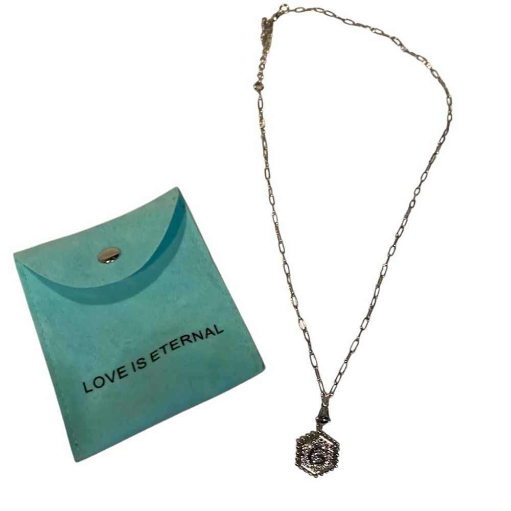 G Initial Silver Tone Necklace